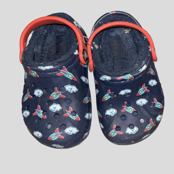 8 Toddler Spaceship Lined Crocs - Picture 5 of 5